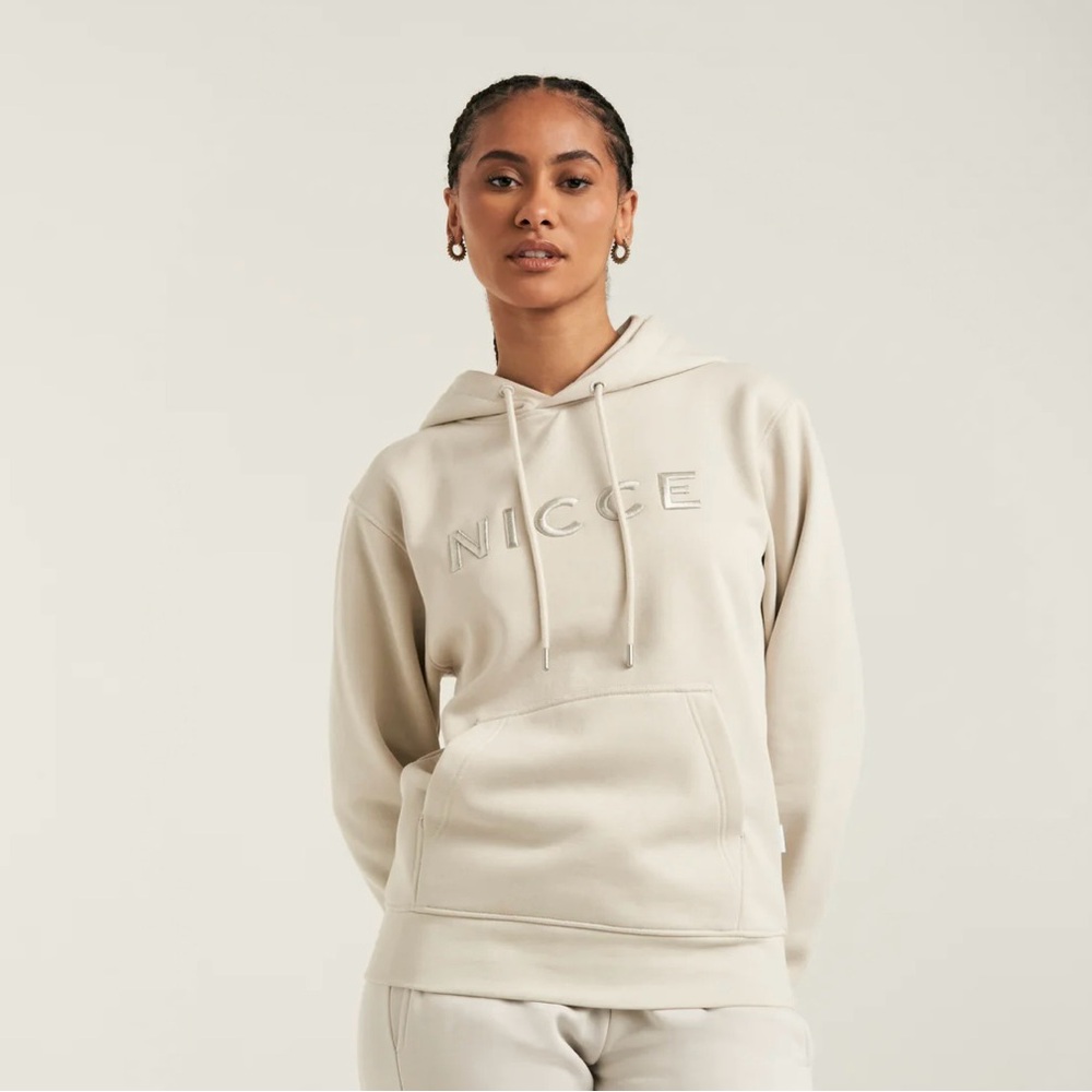NICCE London gray/white hoodie sweatshirt. Size Small. Great condition.